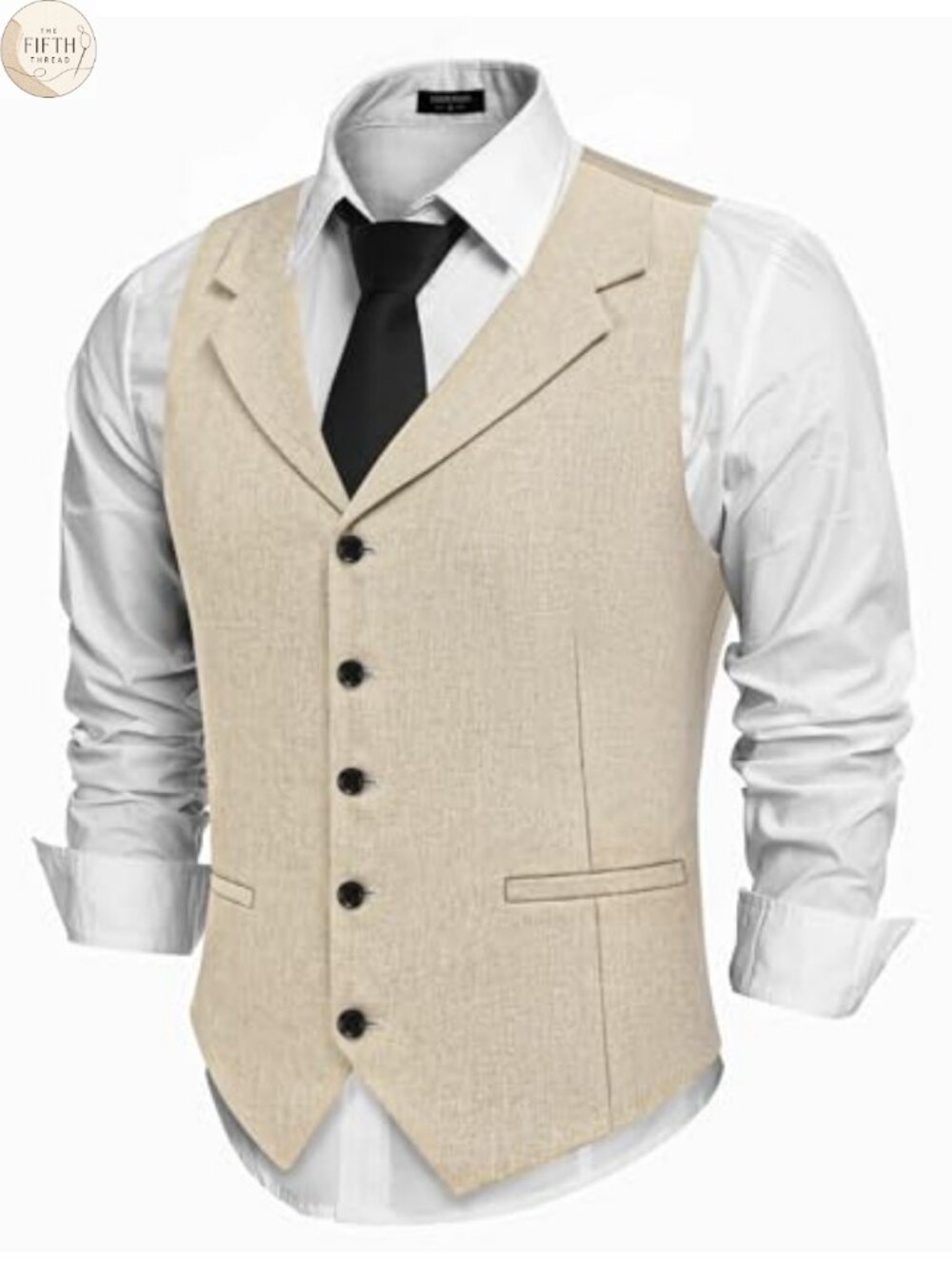 Men's Slim Fit Suit Vest Notch Lapel Waistcoat Textured Formal Casual
